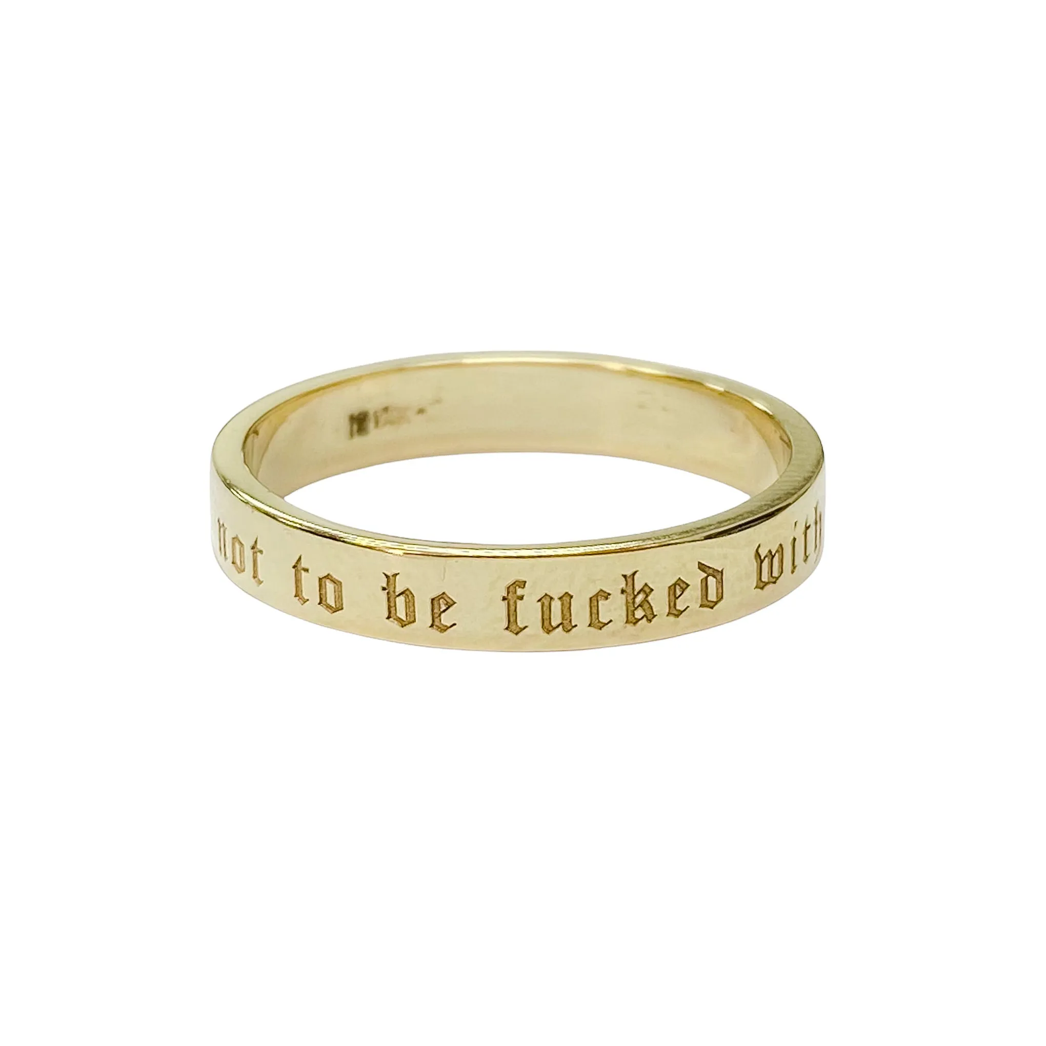 14K Gold 3mm Flat Eternity Band (Engravable)