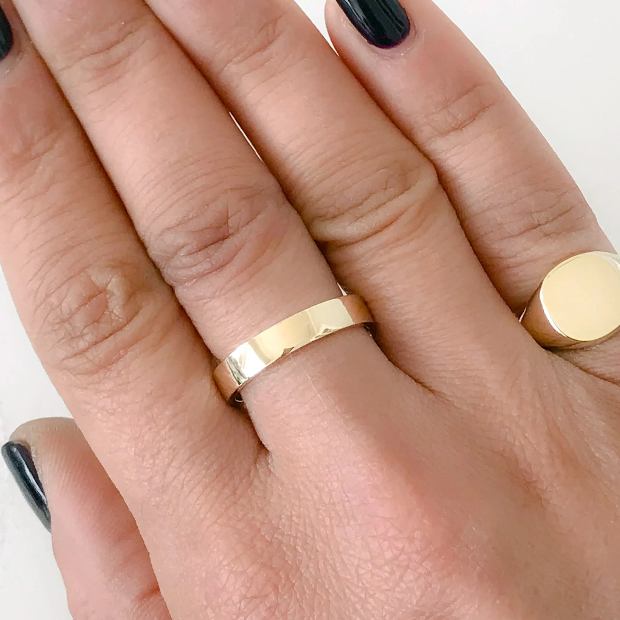 14K Gold 3mm Flat Eternity Band (Engravable)