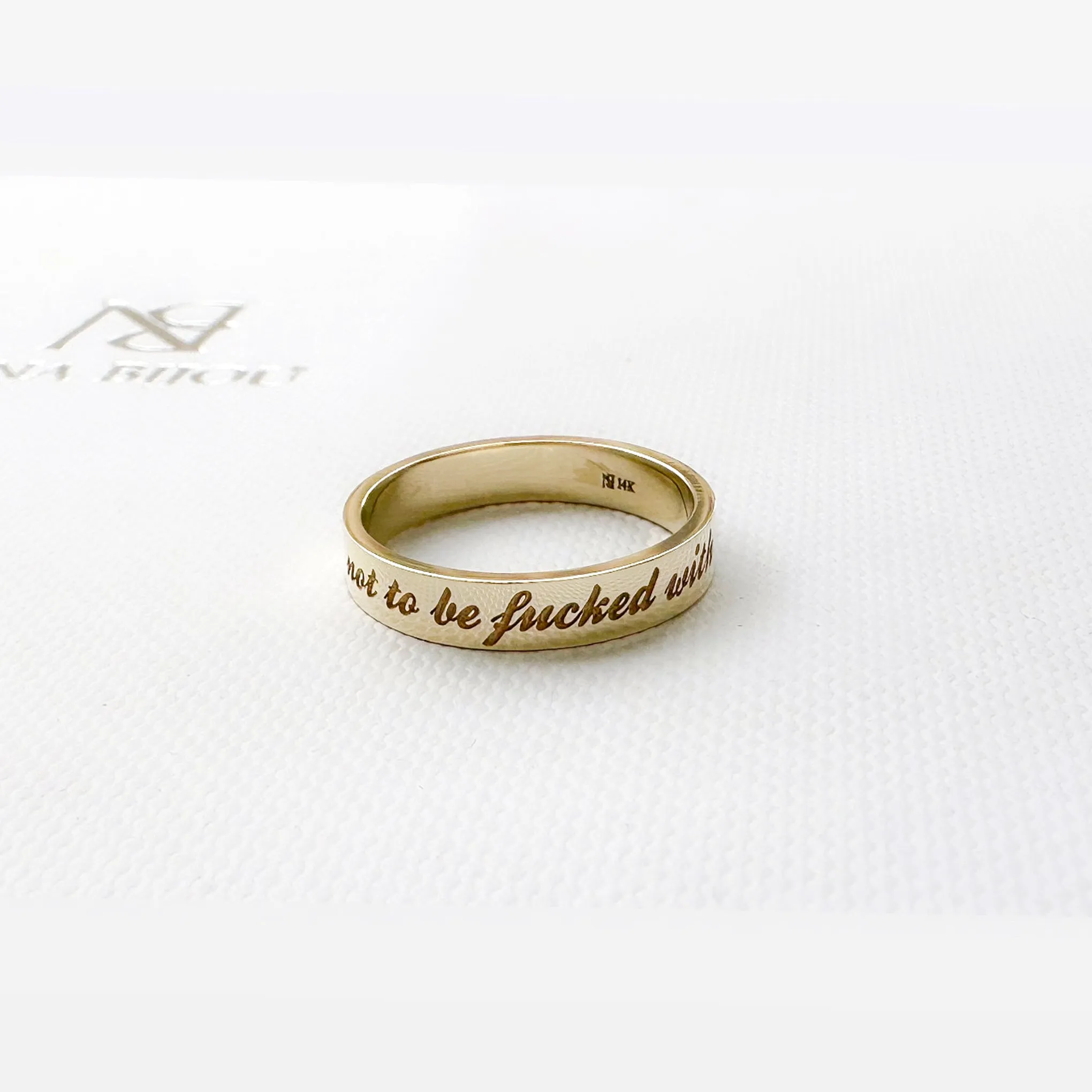 14K Gold 3mm Flat Eternity Band (Engravable)