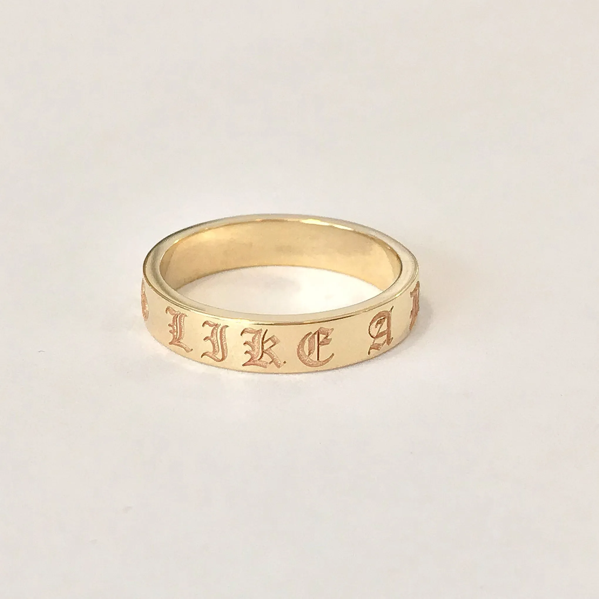 14K Gold 3mm Flat Eternity Band (Engravable)