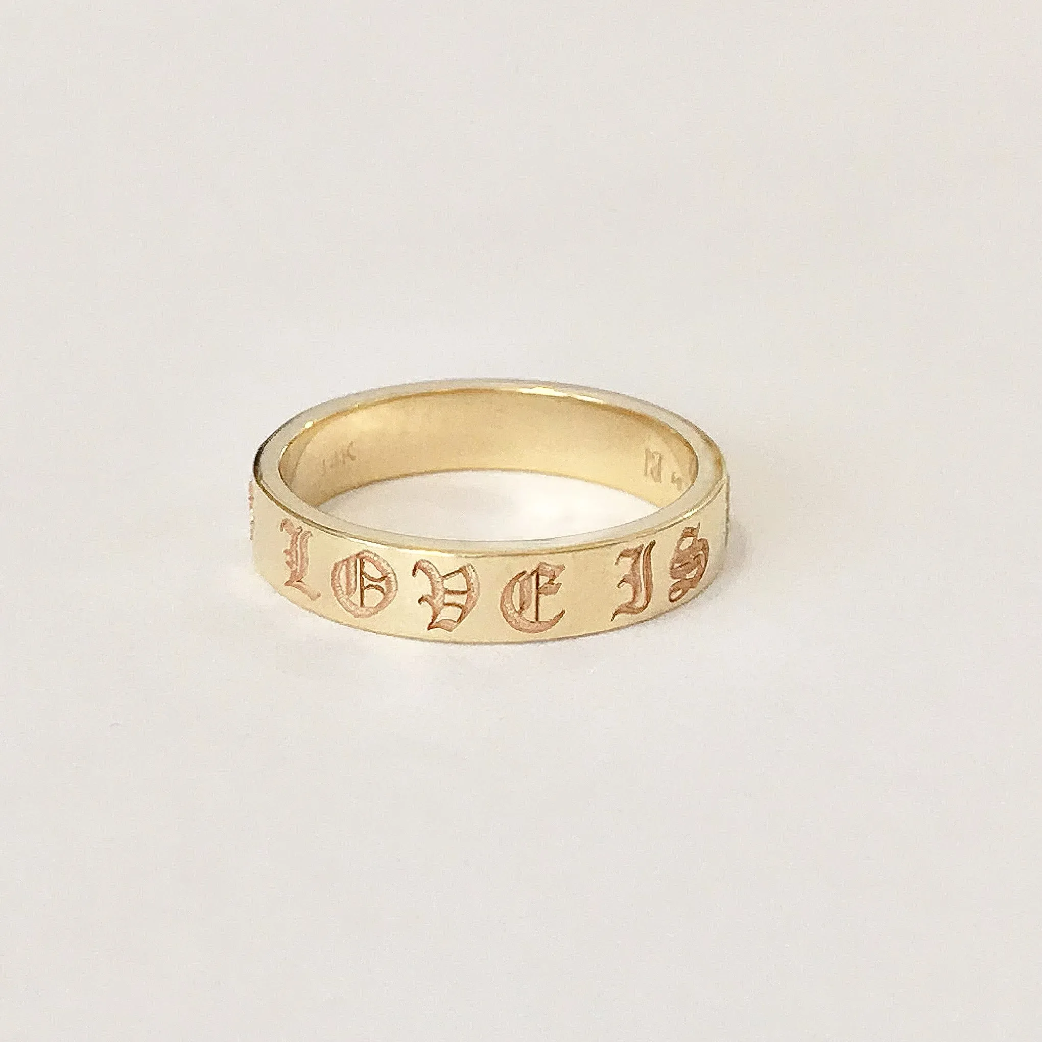 14K Gold 3mm Flat Eternity Band (Engravable)