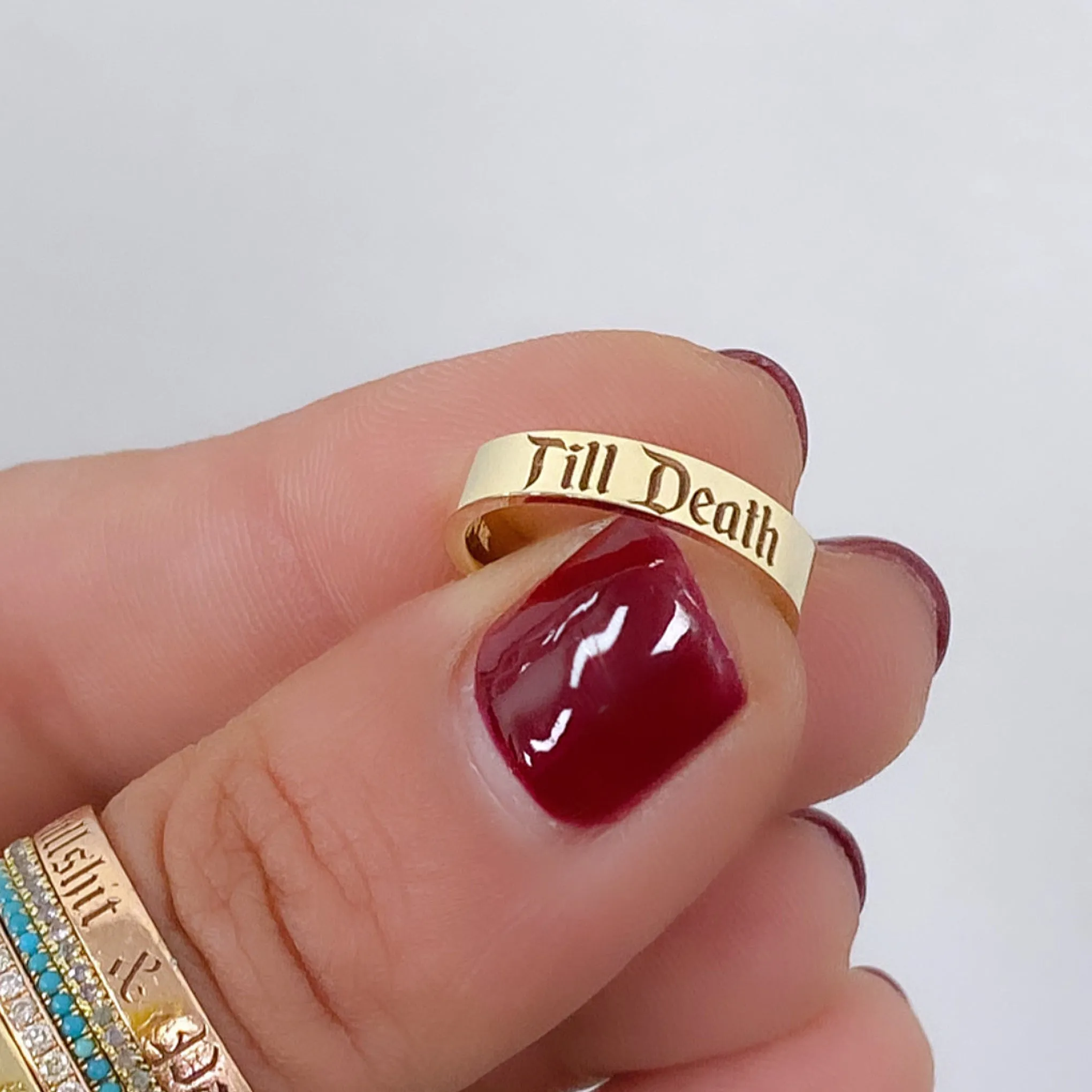 14K Gold 3mm Flat Eternity Band (Engravable)