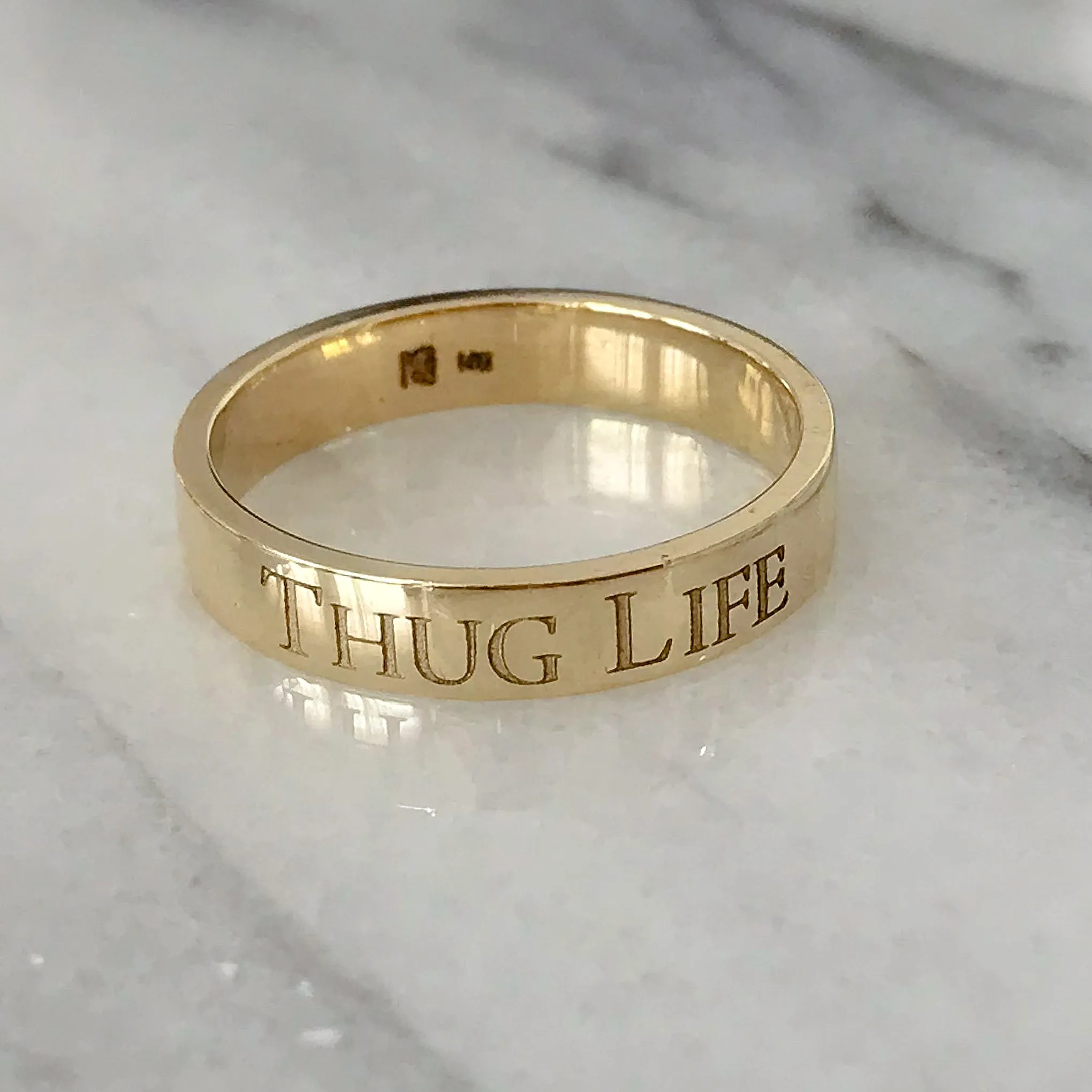 14K Gold 3mm Flat Eternity Band (Engravable)