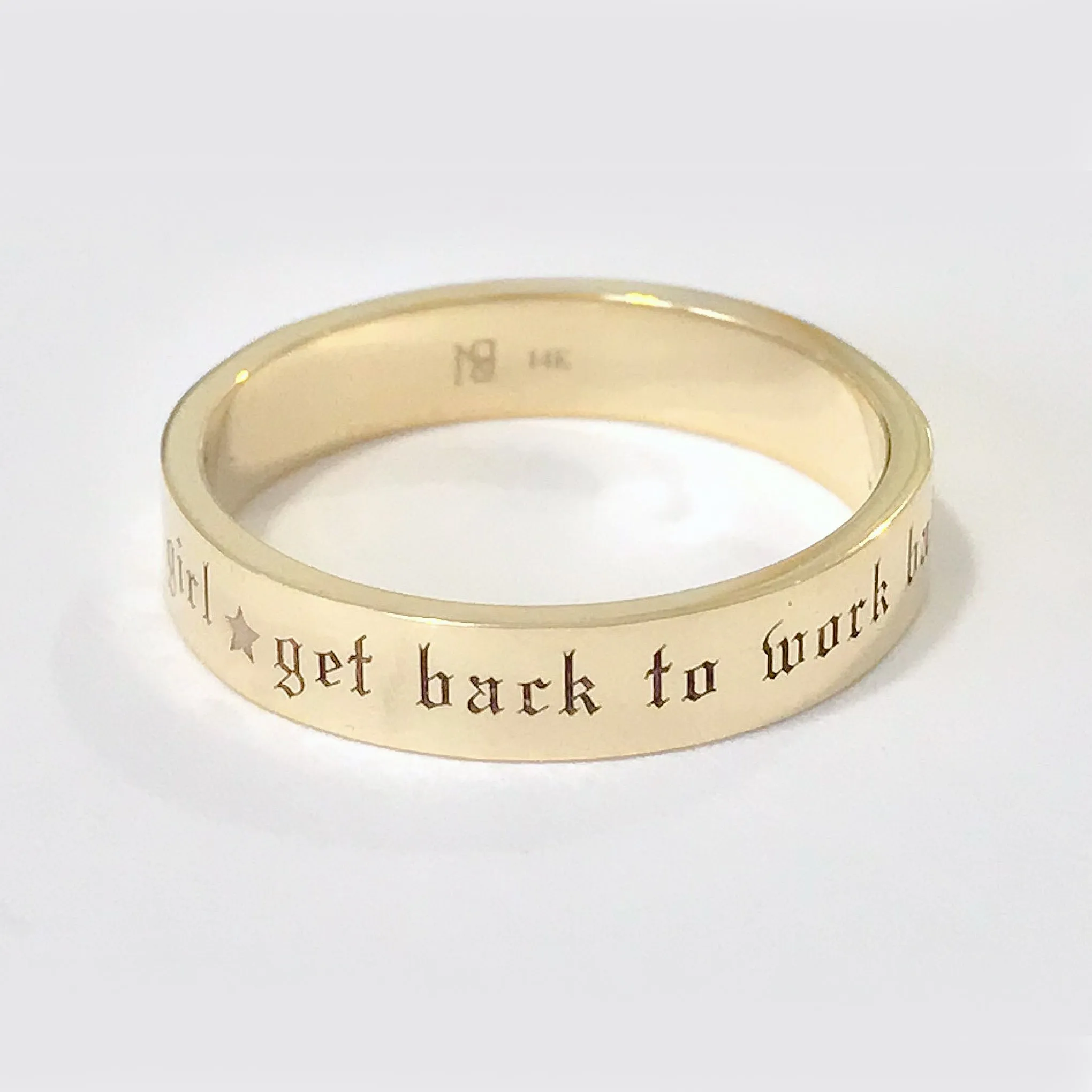 14K Gold 3mm Flat Eternity Band (Engravable)