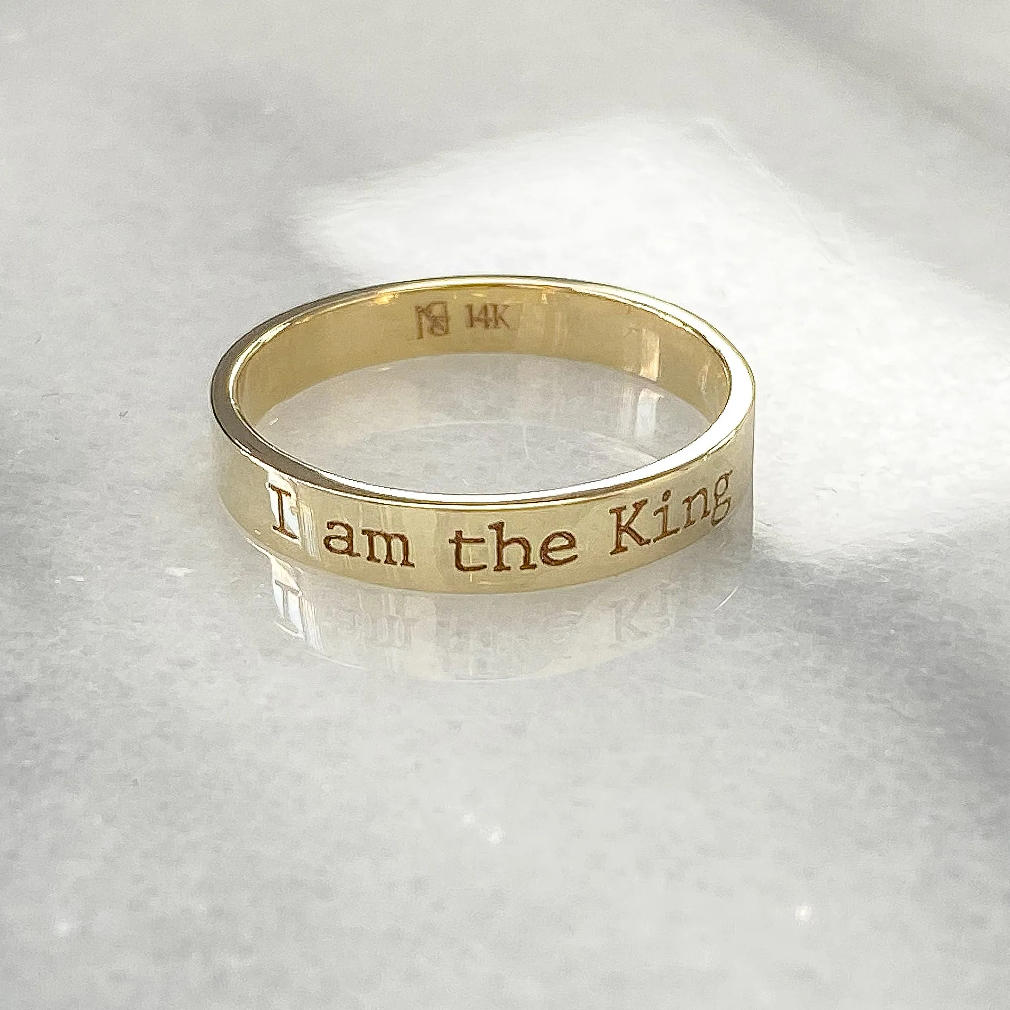 14K Gold 3mm Flat Eternity Band (Engravable)