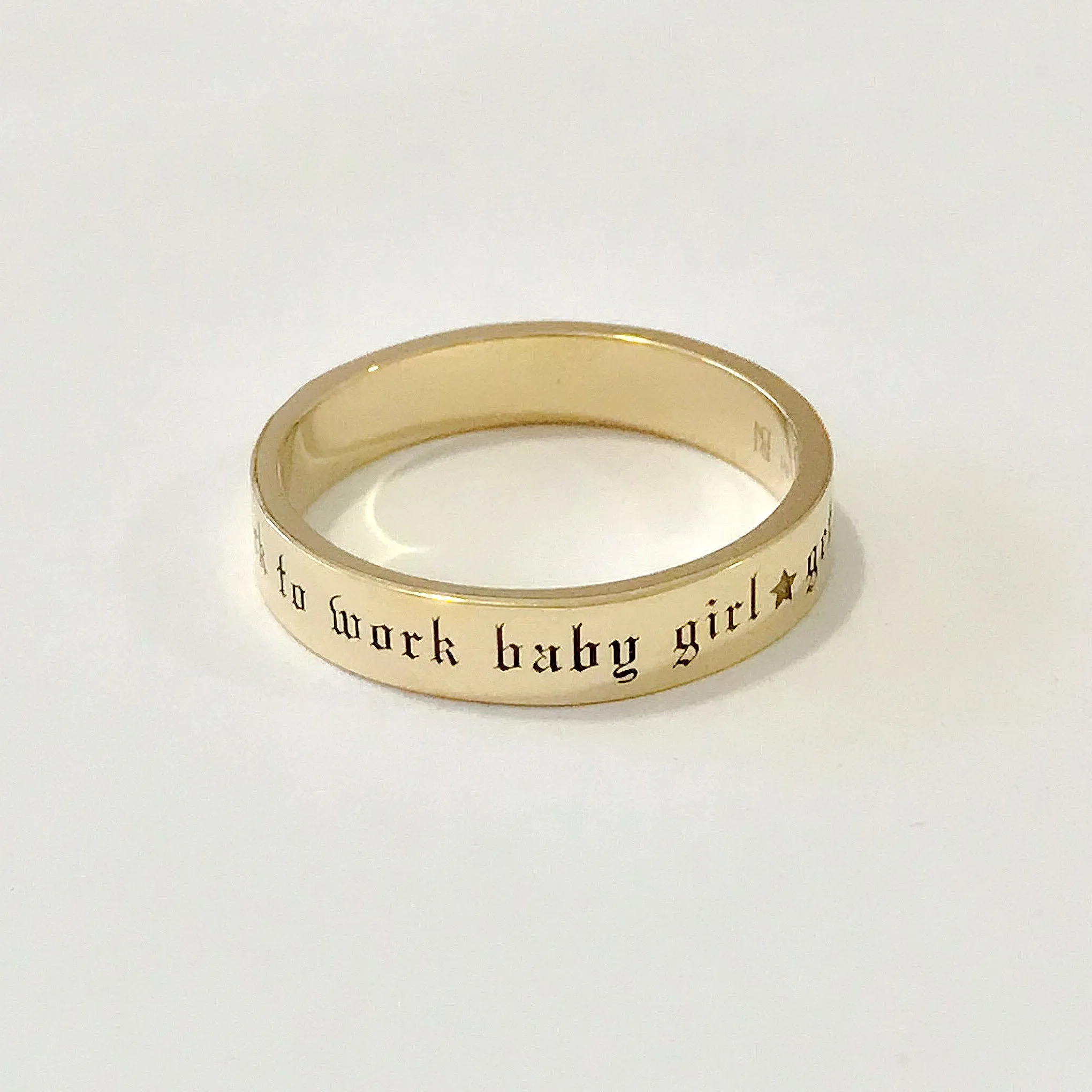14K Gold 3mm Flat Eternity Band (Engravable)