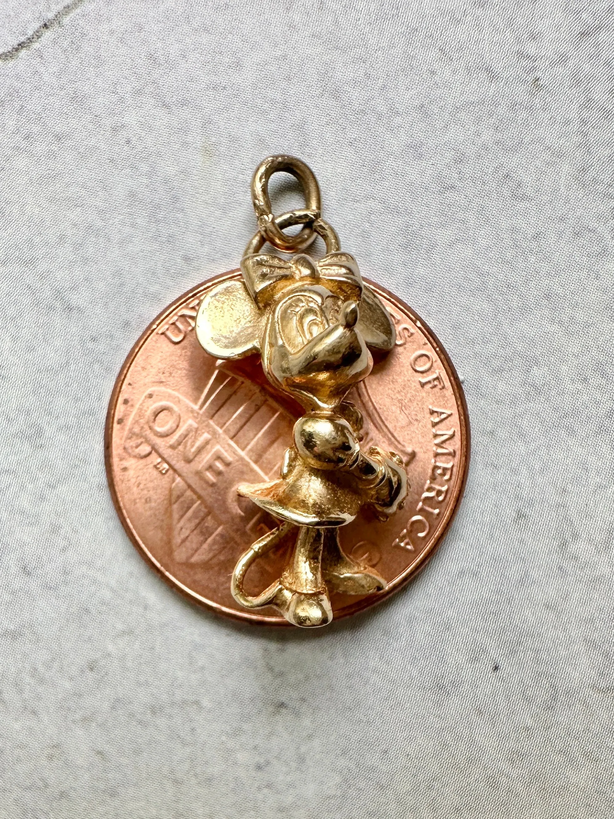 14k Vintage Minnie Mouse Charm