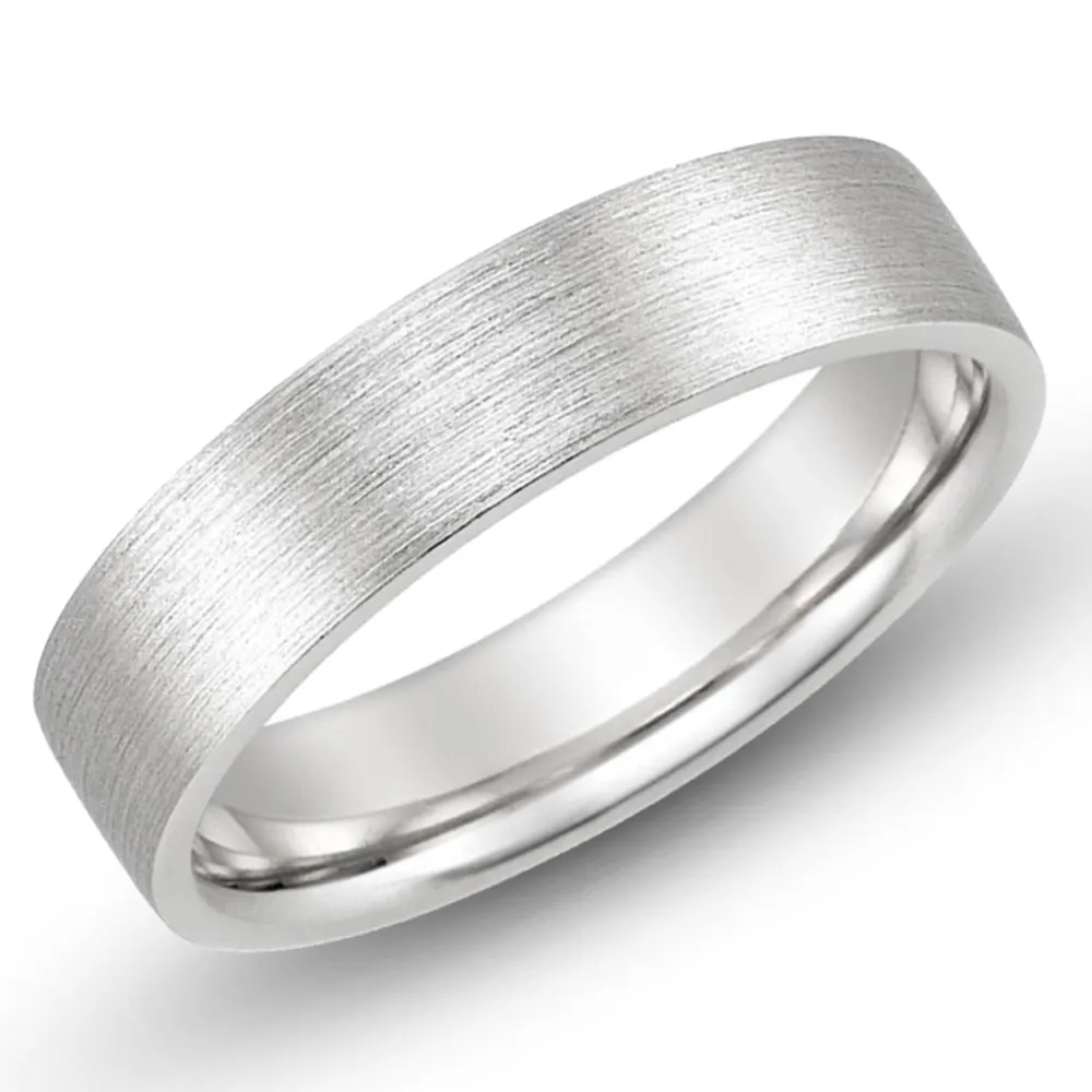 18k Solid Yellow/White/Rose Gold Classic Wedding Band Flat Matte Finish 4 MM
