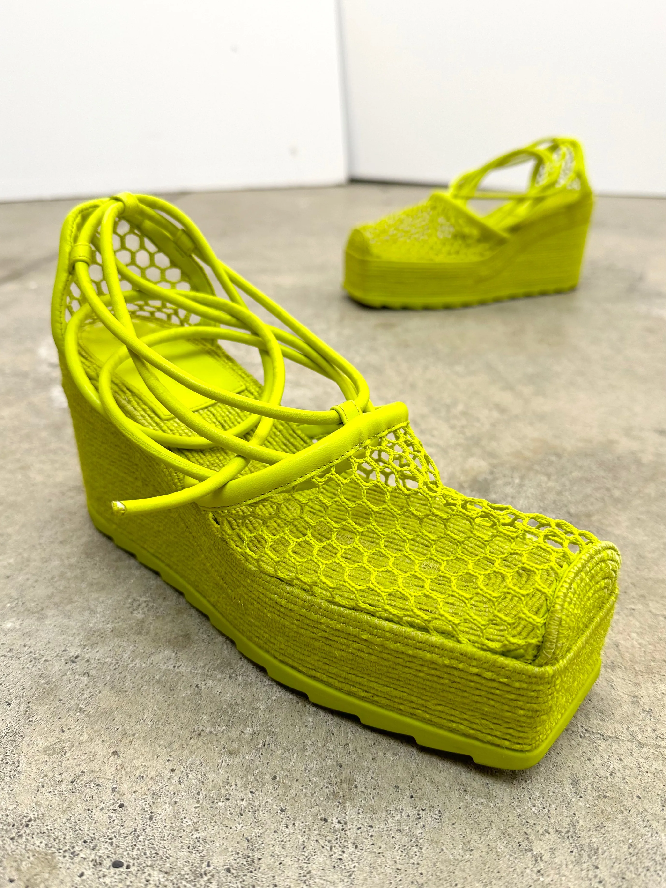 2024 Bottega Veneta Mesh Espadrille Platforms