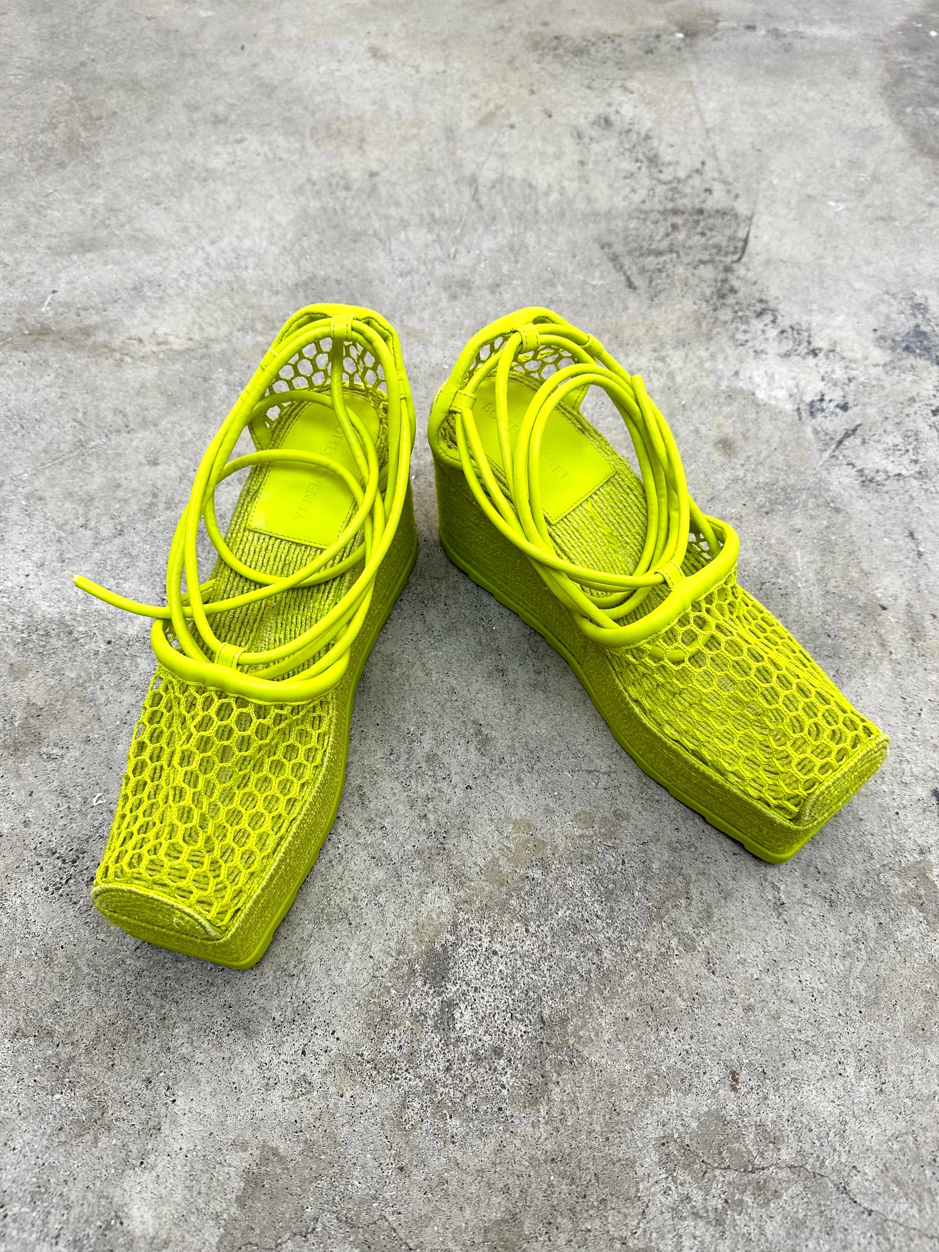 2024 Bottega Veneta Mesh Espadrille Platforms