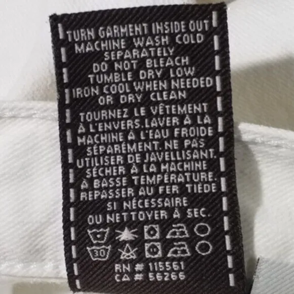 7 For All Mankind Womens Jeans Distressed Skinny Denim Mid Rise White Size 27