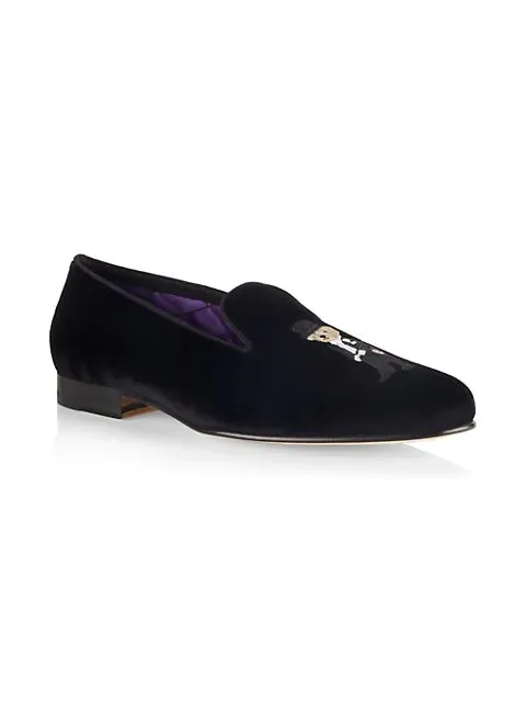 $800 RALPH LAUREN PURPLE LABEL - POLO "ALONZO" BEAR Black Loafers - 11
