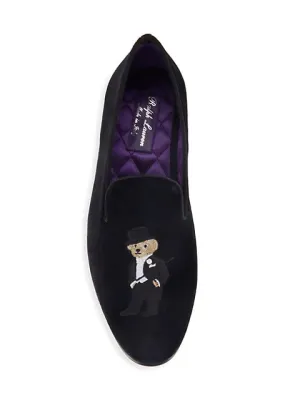 $800 RALPH LAUREN PURPLE LABEL - POLO "ALONZO" BEAR Black Loafers - 11