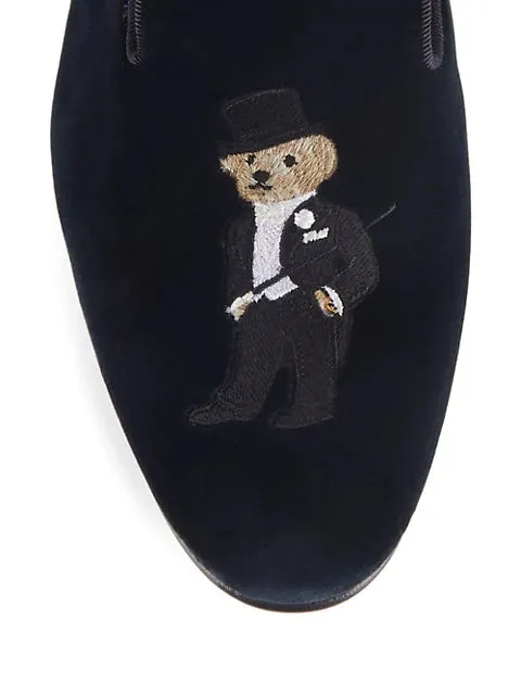 $800 RALPH LAUREN PURPLE LABEL - POLO "ALONZO" BEAR Navy Blue Loafers - 9