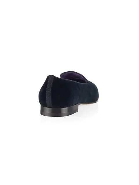 $800 RALPH LAUREN PURPLE LABEL - POLO "ALONZO" BEAR Navy Blue Loafers - 9