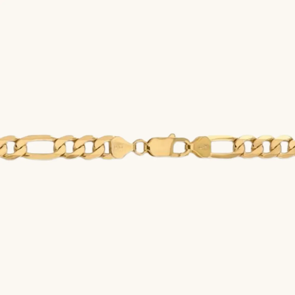 8.50mm Flat Figaro Chain Necklace