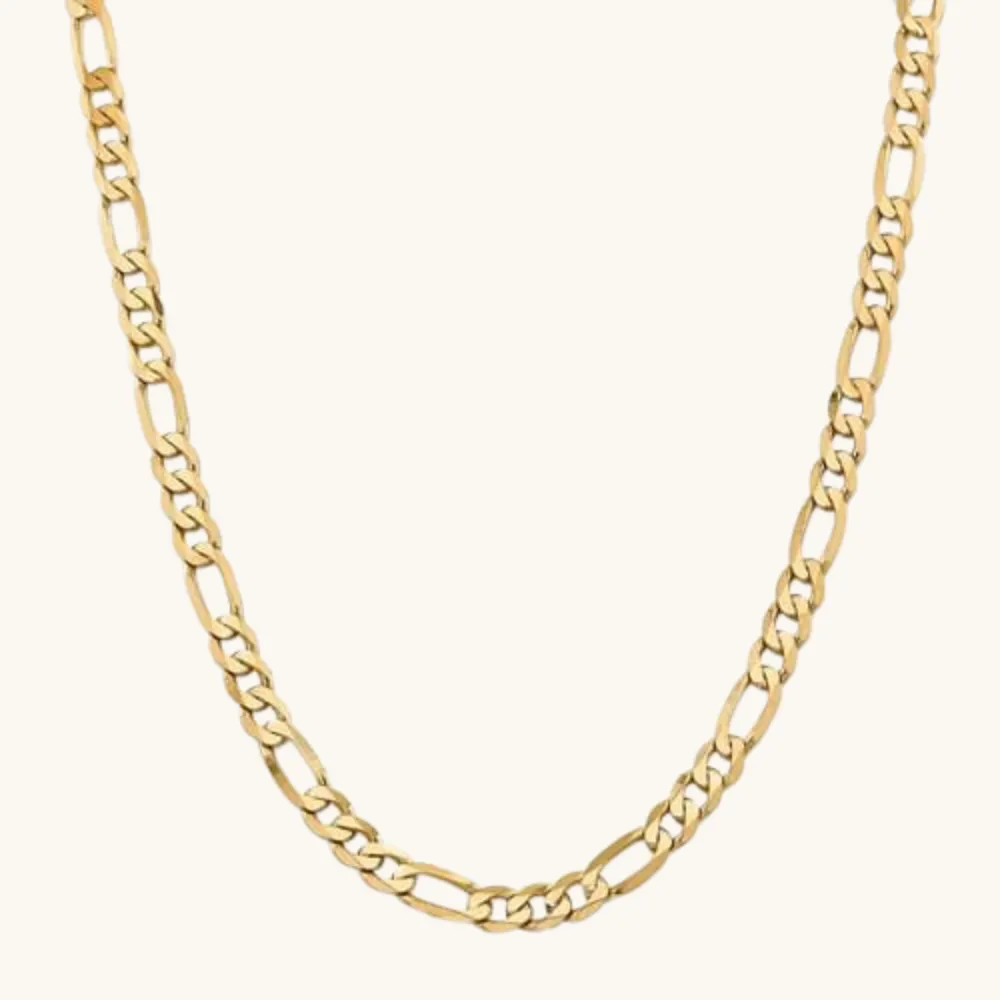 8.50mm Flat Figaro Chain Necklace