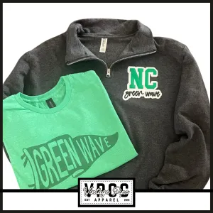 995MR- NC GREEN WAVE Puff 1/4 Zip