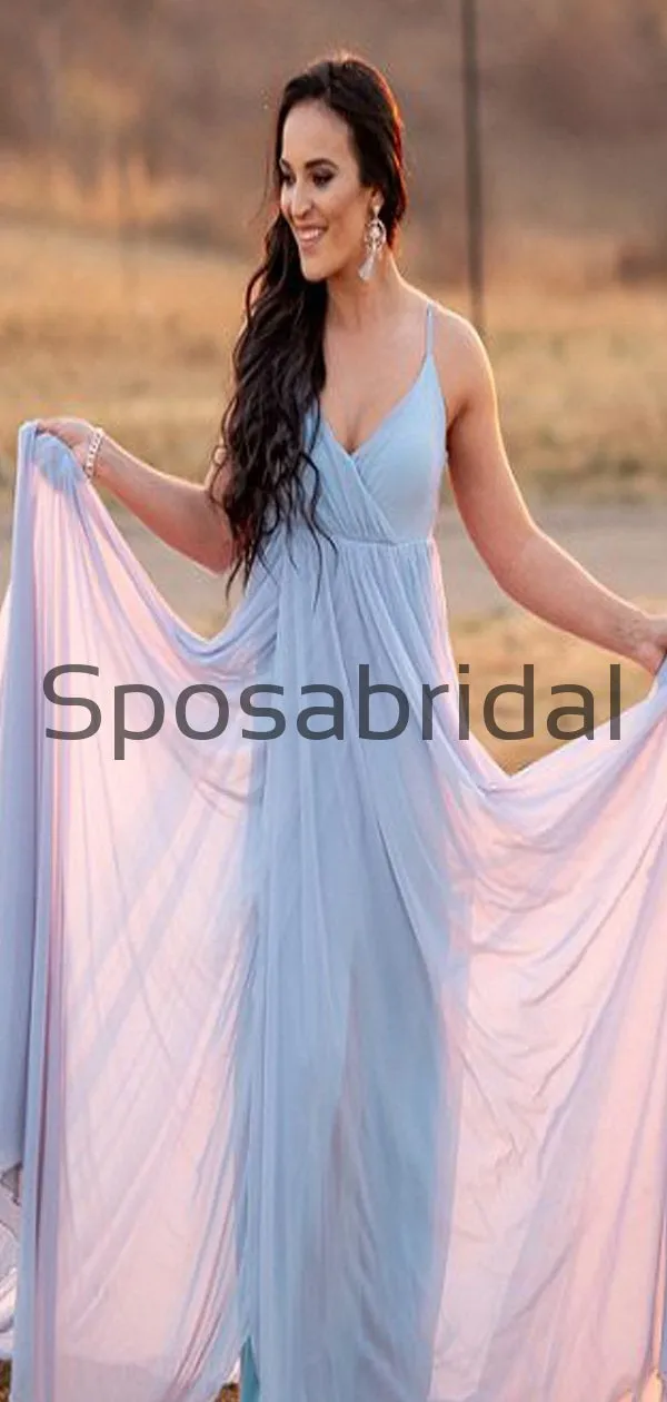 A-line Chiffon Simple Unique Beach Wedding Dresses WD0534