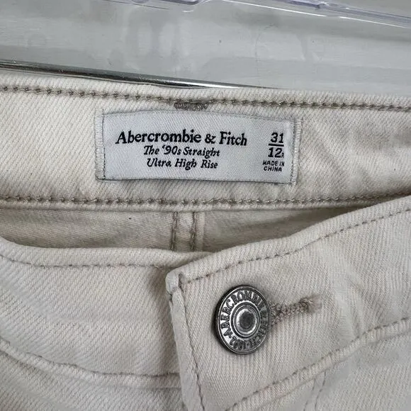 Abercrombie &amp; Fitch 90's Straight Ultra High Rise Women's‎ Jeans 31 Split Hem