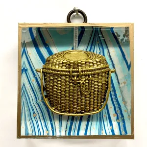 Acrylic Frame with Nantucket Basket on Marbled Paper / Slight Imperfections | 3 x 1"