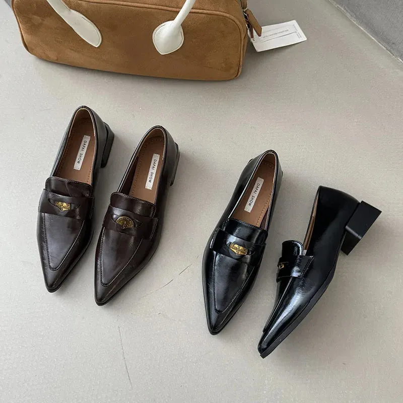 ADVBRIDGE  -  Autumn New Brand Women Flat Shoes Fashion Pointed Toe Slip On Ladies Casual Laofer Shoes Flat Heel Dress Flat Shoes New