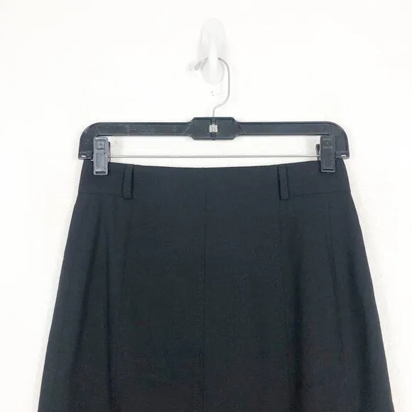 Akris Punto Stretch Virgin Wool Crepe Pencil Skirt Size 4 Black Work Wear