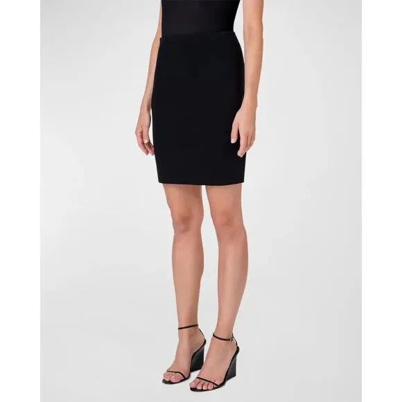 Akris Punto Stretch Virgin Wool Crepe Pencil Skirt Size 4 Black Work Wear