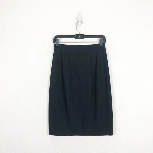 Akris Punto Stretch Virgin Wool Crepe Pencil Skirt Size 4 Black Work Wear