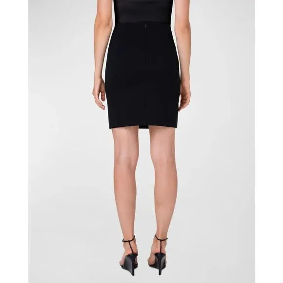 Akris Punto Stretch Virgin Wool Crepe Pencil Skirt Size 4 Black Work Wear