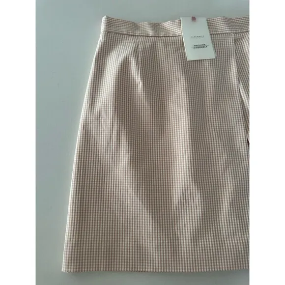 Alex Marie skirt Dionne Gingham Print Stretch Twill Skirt Size 4 cream