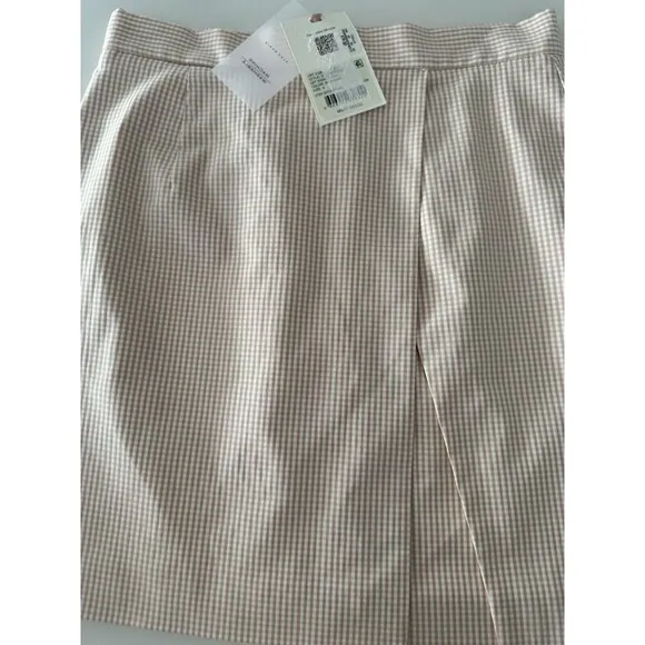 Alex Marie skirt Dionne Gingham Print Stretch Twill Skirt Size 4 cream