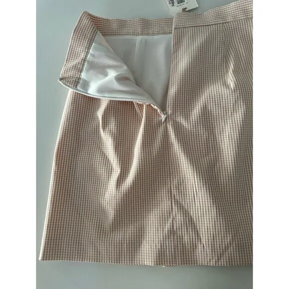 Alex Marie skirt Dionne Gingham Print Stretch Twill Skirt Size 4 cream