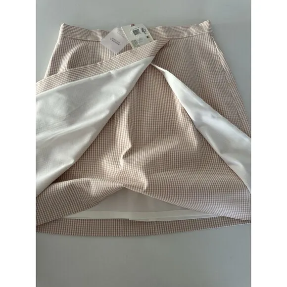 Alex Marie skirt Dionne Gingham Print Stretch Twill Skirt Size 4 cream