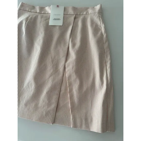 Alex Marie skirt Dionne Gingham Print Stretch Twill Skirt Size 4 cream