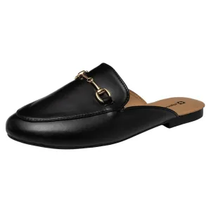 Alpine Swiss Erin Womens Flat Mules Loafers Round Toe Blackless Black 7M
