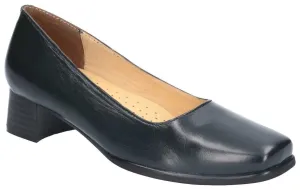 Amblers Walford Ladies Wide Fit Low Block Heel Court Shoes