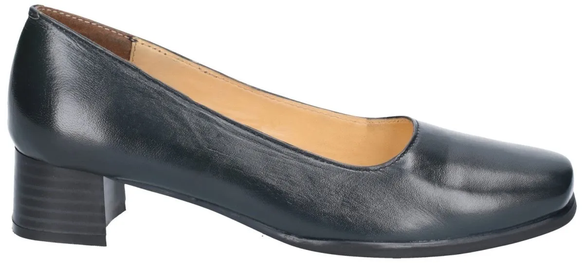 Amblers Walford Ladies Wide Fit Low Block Heel Court Shoes