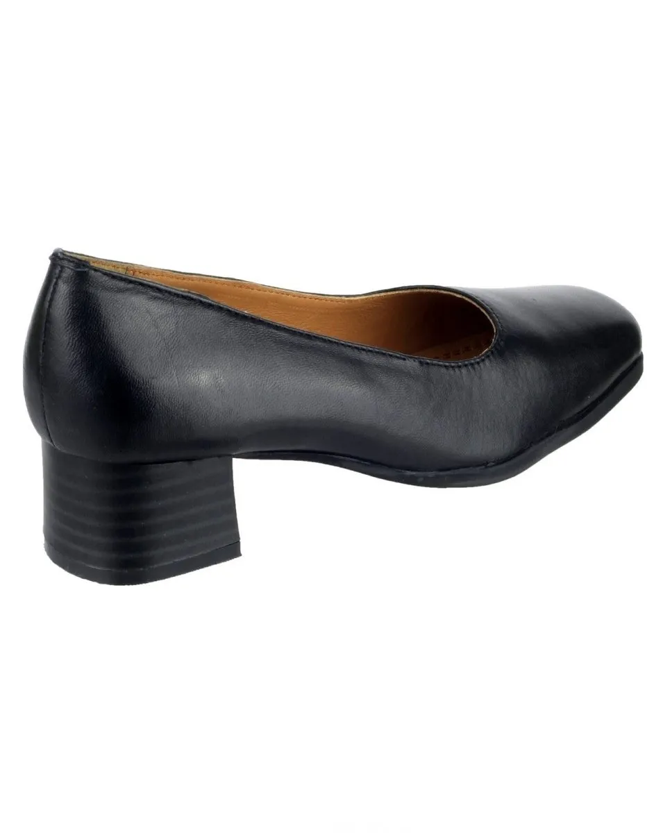 Amblers Walford Ladies Wide Fit Low Block Heel Court Shoes