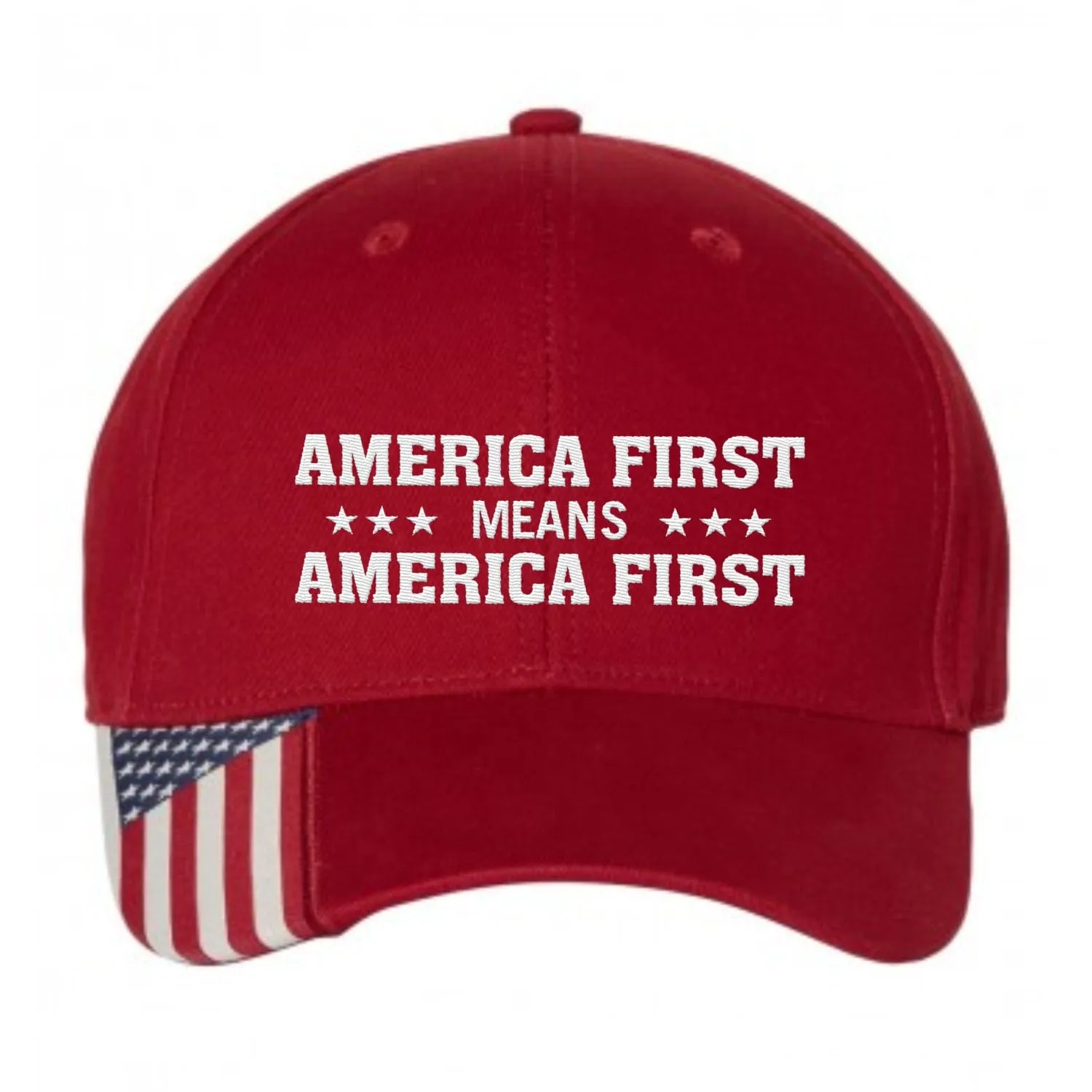 America First Means America First Premium Embroidered Hat