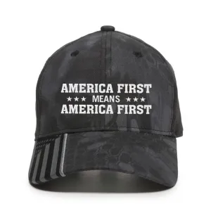 America First Means America First Premium Embroidered Hat