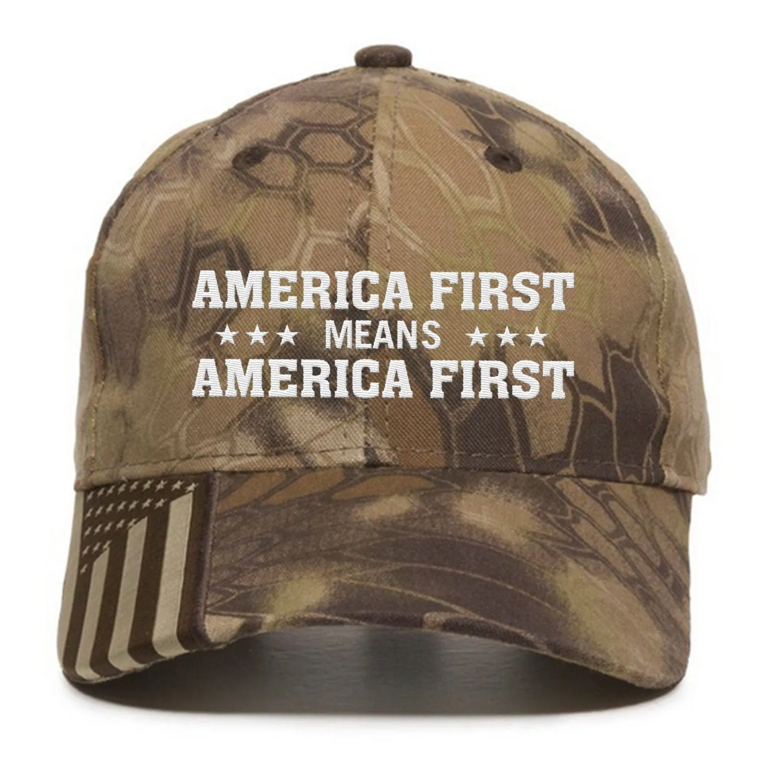 America First Means America First Premium Embroidered Hat