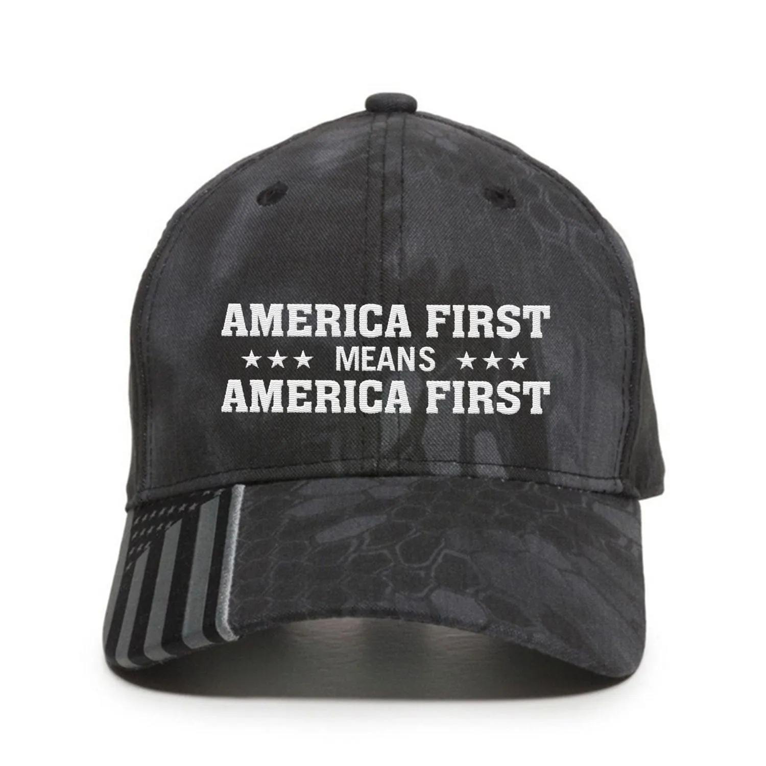America First Means America First Premium Embroidered Hat