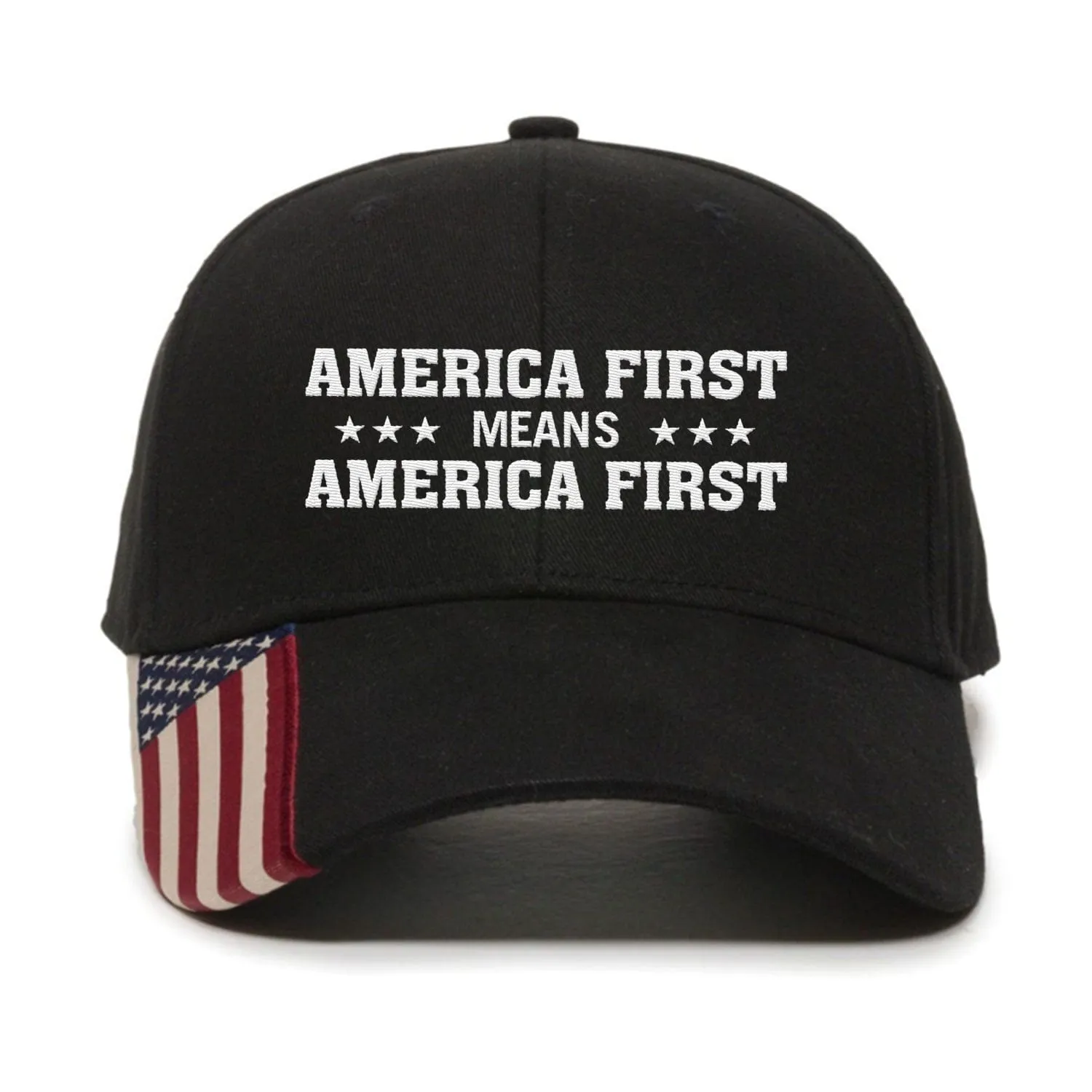 America First Means America First Premium Embroidered Hat