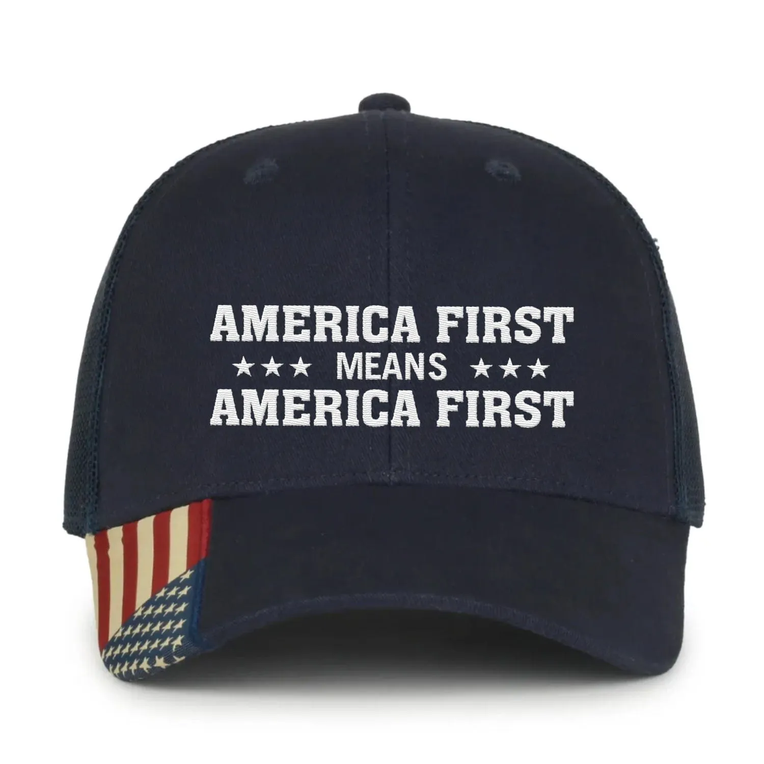 America First Means America First Premium Embroidered Hat