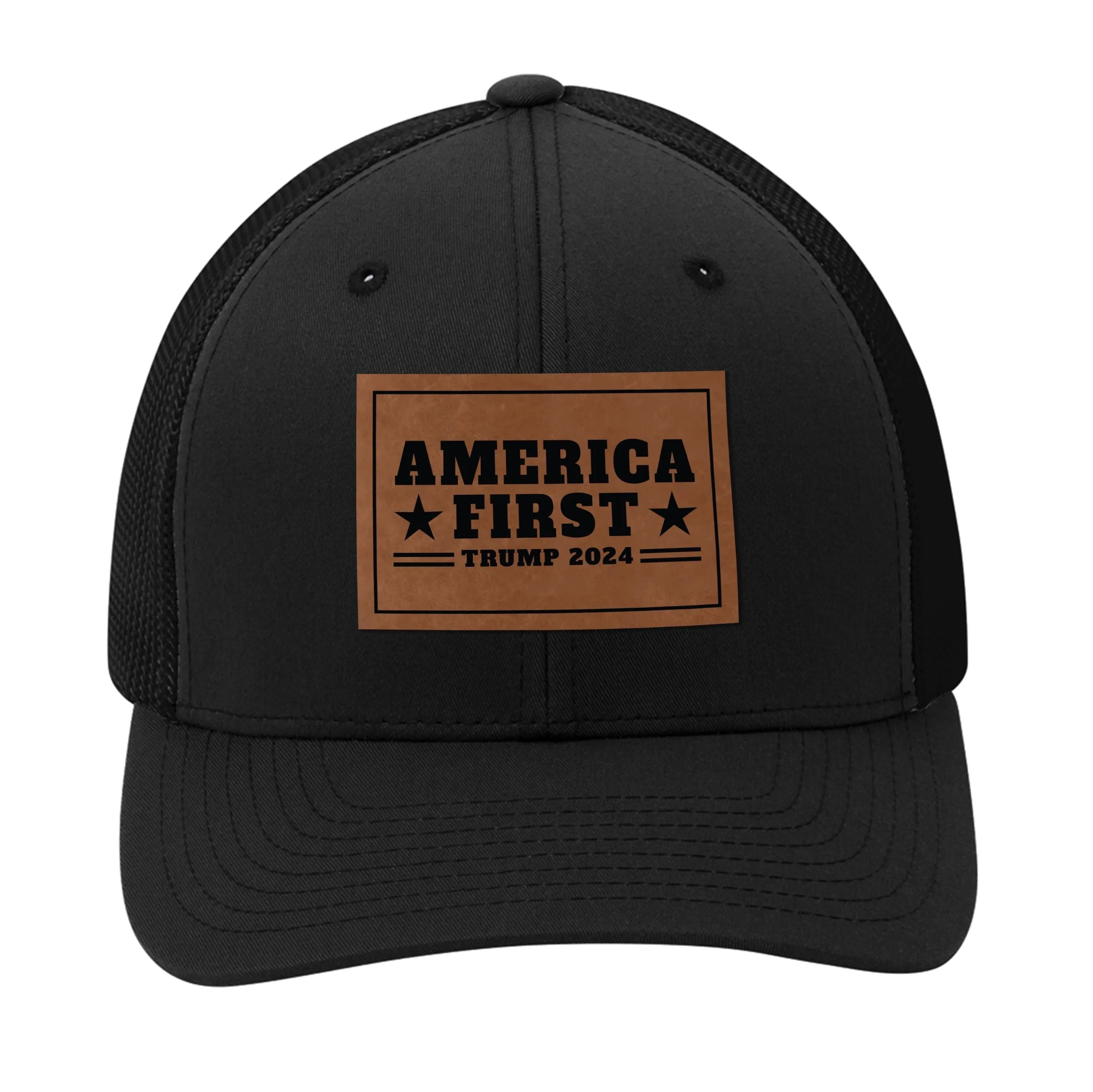 America First Premium Leather Patch Hat