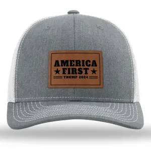 America First Premium Leather Patch Hat