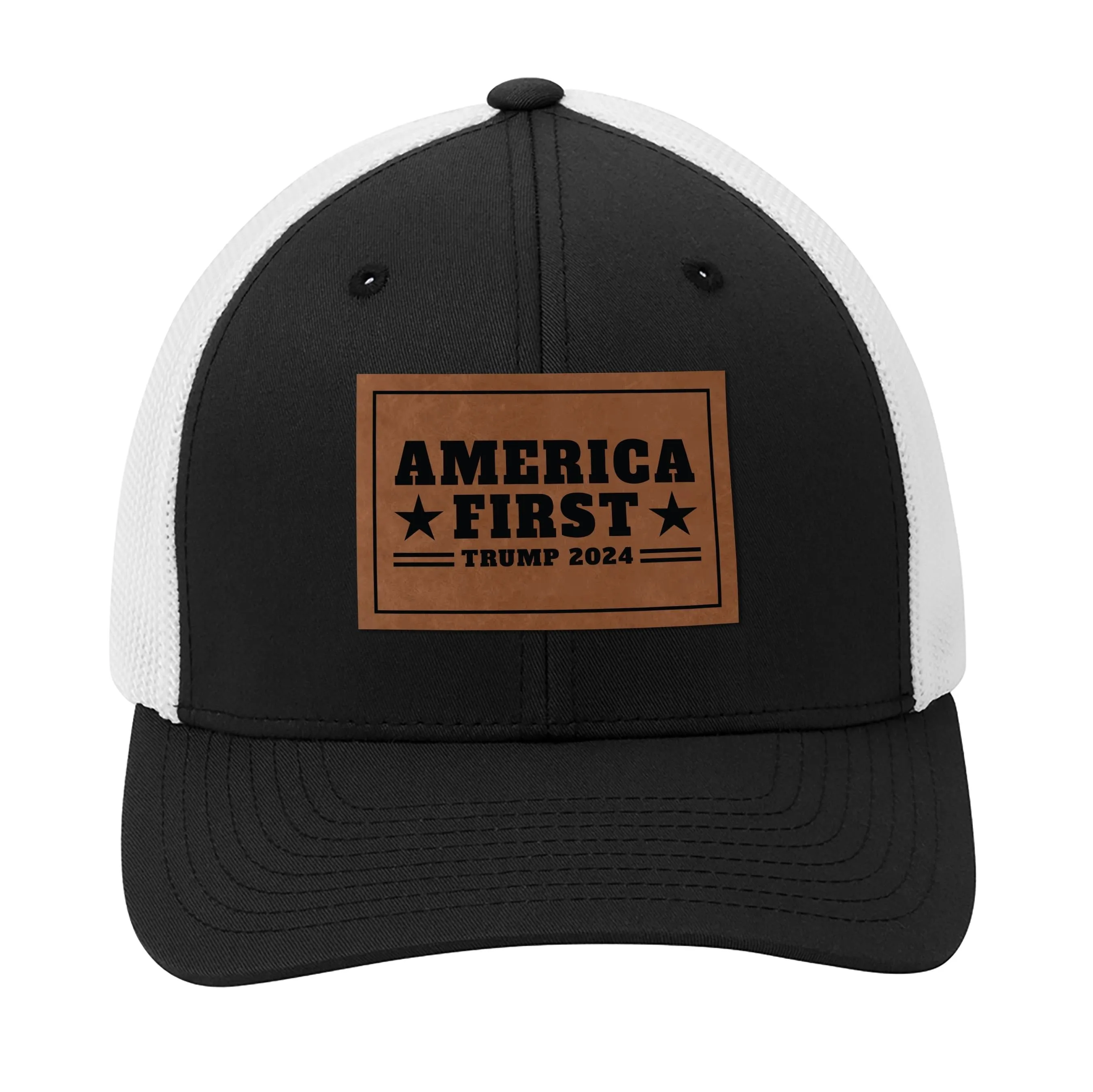 America First Premium Leather Patch Hat