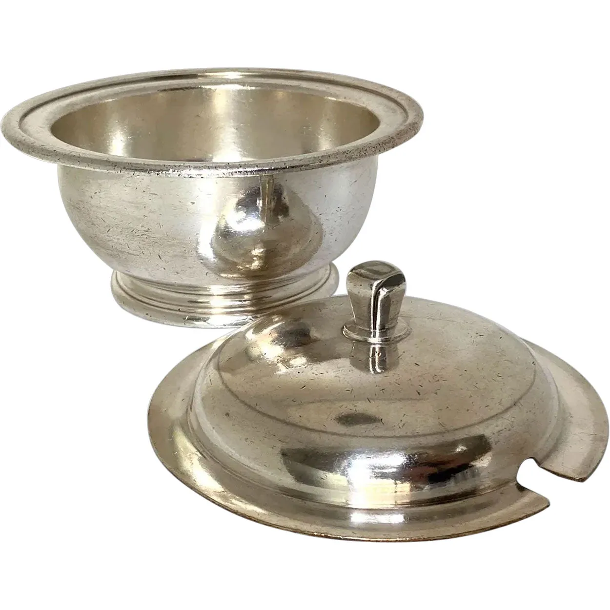 American R. Wallace Silver Soldered N & W Railroad Serving Dish and Spoon