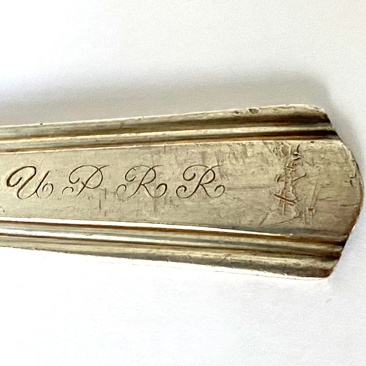 American R. Wallace Silver Soldered N & W Railroad Serving Dish and Spoon